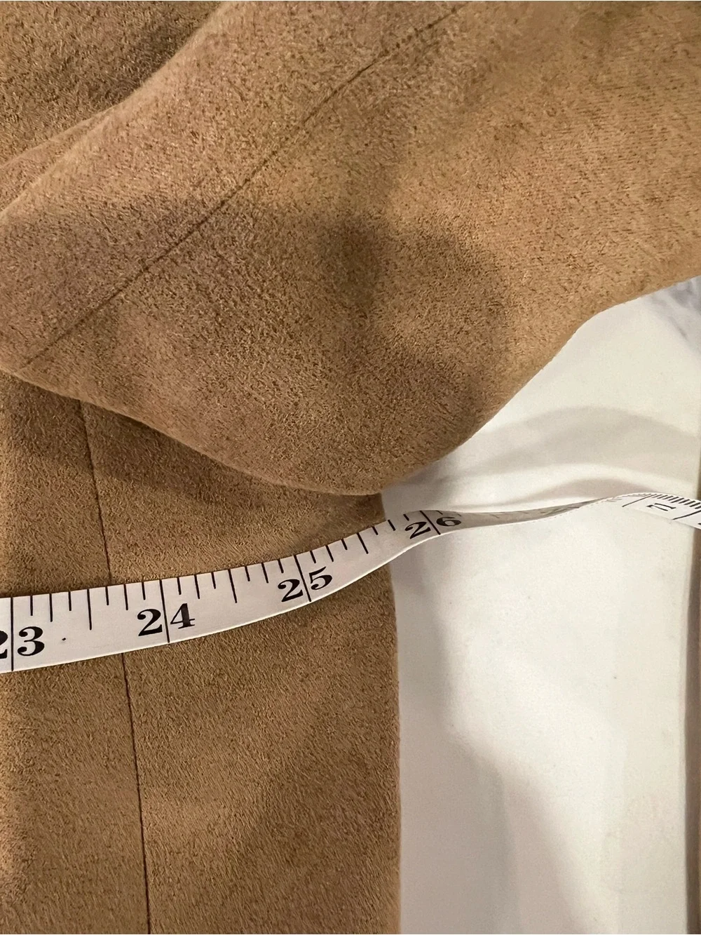 Chaps Faux Suede Blazer Mens Size 48L Camel Tan Paisley Lined Sport Coat